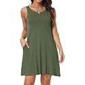 Short/Long Sleeve Women's Cold Shoulder Dress with Pockets Casual Swing T-Shirt Dresses