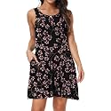 Short/Long Sleeve Women's Cold Shoulder Dress with Pockets Casual Swing T-Shirt Dresses