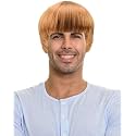 Short Mushroom Wig for Men - Synthetic High-Temperature Fiber 60s Bowl Cut Wigs for Anime Movie Music Costume Halloween Cosplay Party 5.9 Inches (Deep Blonde)