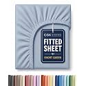 Short Queen RV Fitted Sheet - Single Fitted Sheet Only - Heathered Blue