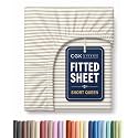Short Queen RV Fitted Sheet - Single Fitted Sheet Only - Beige Stripes