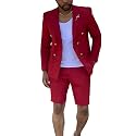 Short Suits for Men 2 Piece Summer Mens Suit Beach Wedding Tuxedo