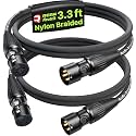 AA AUDIO ACCESSORY Short XLR Cables 3.3ft 2Pack, 21AWG Shielded Mic Cord