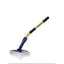 SHORTY Tile + Shower Scrubbing Mop Brush | Clean Bathroom, Kitchen, + Hard to Reach Places | Ergonomic Handle + Interchangeable, Reusable Heads | Handle + 1 White Cleaning Pad