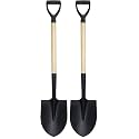 Shovel for Digging,Round Shovel, Garden Tool with D-Handle, 41 Inches in Overall Length, Wooden Handel Garden Shovel,Beach Shovel, Car Snow Shovel (Pack of 2)