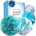 SHOWER BOUQUET Loofah-Bath-Sponge XL Swirl-Mix-Color 4-Pack Extra-Large 75g