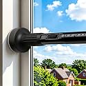 Shower Curtain Rod Adjustable One Click 40-157" Anti-Rust Carbon Steel Shower Rod Tension Shower Rod No Drill Black for Bathroom Study Wardrobe Festive Decorations