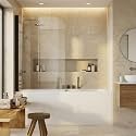 Shower Door for Bathtub, Frameless 32-inch by 55-inch, 180 Degree Pivot Hinge, 1/4 Inch (6mm) Clear Tempered Glass, Reversible Left/Right Opening, Matte Black Finish