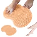 Shower Foot Scrubber Mat, 2025 New Foot Back Cleaning Pad Back Washer with Non-Slip Suction Cups, Wall Mounted Exfoliating Bath Wash Pad for Men and Women (Orange)