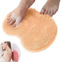 Shower Foot Scrubber Mat with Non-Slip Suction Cups, Foot Back Cleaning Pad Back Washer Exfoliating Bath Wash Pad, Non Slip Bathtub and Shower Mat with Suction Cups and Drain Holes