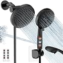Shower Head with Handheld Spray Combo, Dual Rain Shower Head-Black