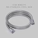 Shower Hose Replacement, 60-inch 304 Stainless Steel Hand Held Shower Hose With Brass Fitting (60-inch, Stainless Steel)