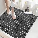 ​Shower Mat Non-Slip Bath Mat for Tub and Shower Stall,236 Suction Cups with Drain Holes, Quick Dry Machine Washable, Extra Grip for Stand Up Showers, Bathroom Essentials 24x24 Inch(Black)