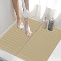 ​Shower Mat Non-Slip Bath Mat for Tub and Shower Stall,236 Suction Cups with Drain Holes, Quick Dry Machine Washable, Extra Grip for Stand Up Showers, Bathroom Essentials 24x24 Inch (Brown)