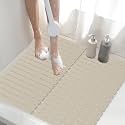 ​Shower Mat Non-Slip Bath Mat for Tub and Shower Stall,236 Suction Cups with Drain Holes, Quick Dry Machine Washable, Extra Grip for Stand Up Showers, Bathroom Essentials 24x24 Inch (Light Brown)