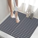 ​Shower Mat Non-Slip Bath Mat for Tub and Shower Stall,236 Suction Cups with Drain Holes, Quick Dry Machine Washable, Extra Grip for Stand Up Showers, Bathroom Essentials 24x24 Inch (Light Grey)