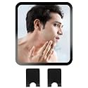 Shower Mirror Anti-Fog Shaving Mirror 7.7*6.9 Inch Anti-Fog Shower Mirror Swivel with 2 Razor Holders Bathroom Mirror Shower Accessories Bathroom Accessories. (black)