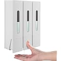 Shower Soap Dispenser Bathroom Set Shampoo Conditioner Body Wash Dispenser Wall Mounted Shower Shampoo Dispenser 3 Chamber No Drill for Home Star Hotel 3 x 400ml (White)