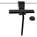 Shower Squeegee for Glass Doors, Full Silicone Jacketed Squeegee with Ergonomic Handle &amp; No-Drill Hook, Cleaning Tool for Windows, Mirrors, Tiles, Bathroom &amp; Car - Black