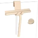 Shower Squeegee for Glass Doors, Full Silicone Jacketed Squeegee with Ergonomic Handle &amp; No-Drill Hook, Cleaning Tool for Windows, Mirrors, Tiles, Bathroom &amp; Car - Beige