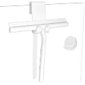 Shower Squeegee for Glass Doors, Full Silicone Jacketed Squeegee with Ergonomic Handle &amp; No-Drill Hook, Cleaning Tool for Windows, Mirrors, Tiles, Bathroom &amp; Car - White