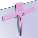 Shower Squeegee with Silicone Hook, 11" Inch Width All Purpose Squeegee Wiper for Shower Glass Doors Bathroom Mirror Tiles Car Window Cleaner Tool - Pink