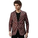 SHOWOFFFF Men Floral Single Breasted Casual Blazer