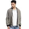 SHOWOFFFF Men Solid Bomber Jacket Mandarin