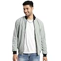 SHOWOFFFF Men Solid Bomber Jacket Mandarin