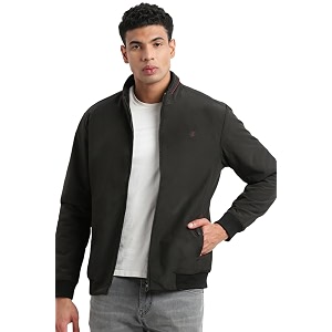 SHOWOFFFF Men Solid Bomber Jacket Mock