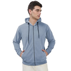 SHOWOFFFF Men Solid Front-Open Sweatshirt Hooded