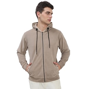 SHOWOFFFF Men Solid Front-Open Sweatshirt Hooded