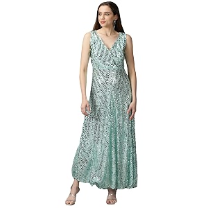 SHOWOFFFF Women Embellished Wrap Party Dress
