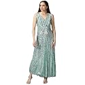 SHOWOFFFF Women Embellished Wrap Party Dress 