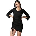 SHOWOFFFF Women Self Design Wrap Casual Dress