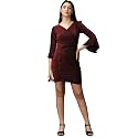 SHOWOFFFF Women Self Design Wrap Casual Dress