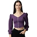 SHOWOFFFF Women Solid Casual Top V