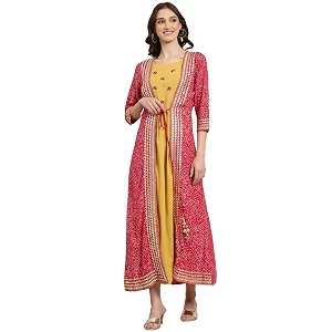 SHOWOFFFF Women Solid Two-Piece Anarkali Ethnic Kurta