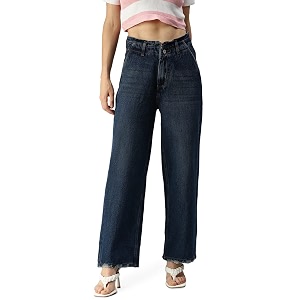 SHOWOFFFF Women Wide Leg Jeans Denim