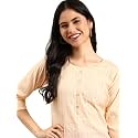 SHOWOFFFF Women Woven Design Straight Ethnic Kurta