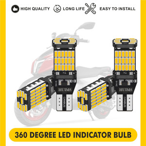 showride tvs ntorq 360 degree 45smd t10t15 socket led indicator bulb yellow 4pcs indicator light motorbike led for tvs 12 v 12 w