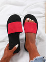 Shozie Women Slides (Black, Pink , 3)
