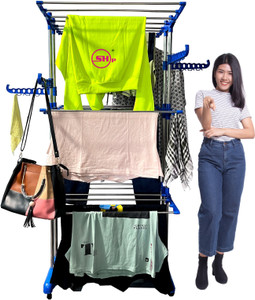 shp soni steel plastic floor cloth dryer stand bhagat2000 3 tier