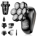 SHPAVVER Head Shavers for Bald Men: 5-in-1 Electric Razor - IPX7 Waterproof Shaving Grooming Kit for Balder - Turbo Speed &amp; Precision Blades (Dark Black)