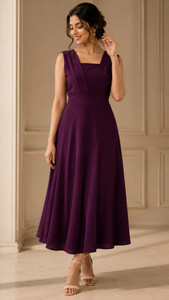 SHRASTHA Women A-line Purple Midi Calf Length