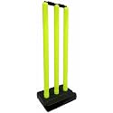 Shredz Set of 3 Heavy Durable Plastic Wicket Stumps with Bails Floro - Perfect for Cricket Practice and Casual Games (Plastic Wicket Set) Easy to Set Up and Take Down