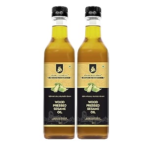 shree aanantam cold pressed sesame gingelly oil - 500ml  bottle  kolhukacchi ghanichekku  gingelly oil  natural  chemical-free  wood pressed sesame oil for cooking - 500ml pack of 2