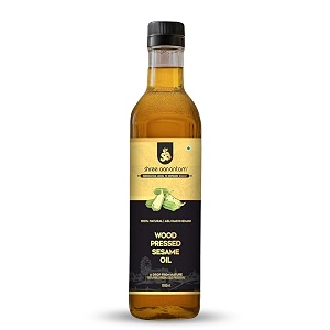 shree aanantam cold pressed sesame gingelly oil - 500ml  bottle  kolhukacchi ghanichekku  gingelly oil  natural  chemical-free  wood pressed sesame oil for cooking - 500ml pack of 1
