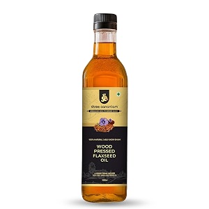 shree aanantam wood cold pressed flaxseed oil 500 ml - 100 natural