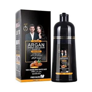 shree argan speedy hair color shampoo quick amp easy hair dye ammonia-free natural-looking coverage long-lasting amp nourishing formula 300ml pack of 2